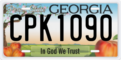 GA license plate CPK1090
