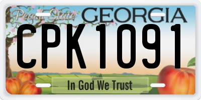 GA license plate CPK1091