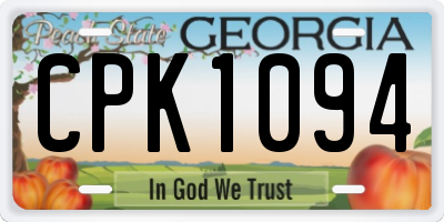 GA license plate CPK1094