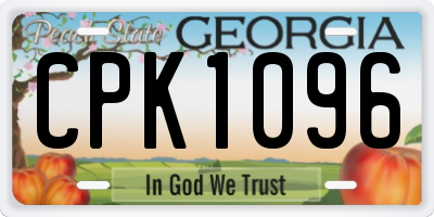 GA license plate CPK1096