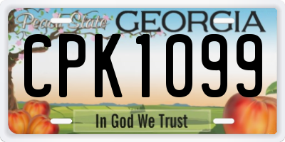 GA license plate CPK1099