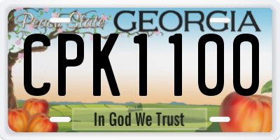 GA license plate CPK1100