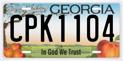 GA license plate CPK1104