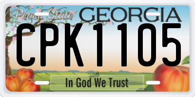 GA license plate CPK1105