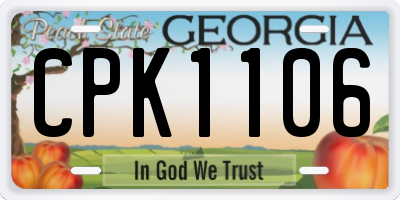 GA license plate CPK1106