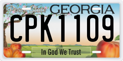 GA license plate CPK1109