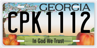GA license plate CPK1112