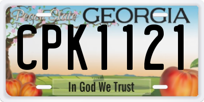 GA license plate CPK1121