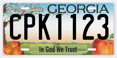 GA license plate CPK1123