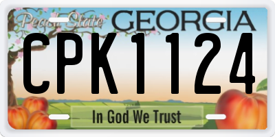 GA license plate CPK1124