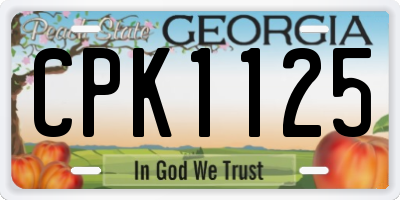 GA license plate CPK1125