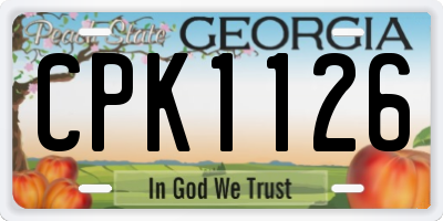 GA license plate CPK1126