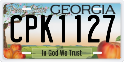 GA license plate CPK1127