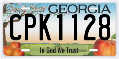GA license plate CPK1128