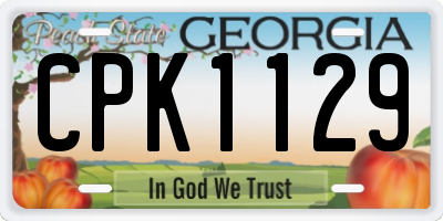 GA license plate CPK1129