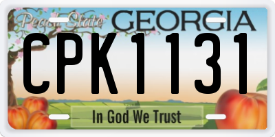 GA license plate CPK1131
