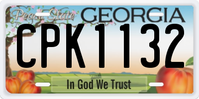 GA license plate CPK1132