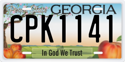 GA license plate CPK1141