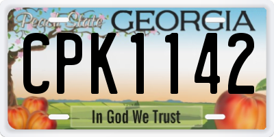 GA license plate CPK1142