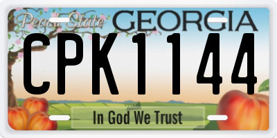 GA license plate CPK1144