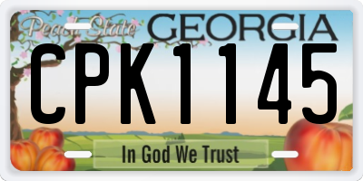 GA license plate CPK1145