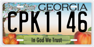 GA license plate CPK1146