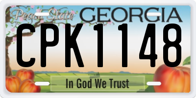 GA license plate CPK1148