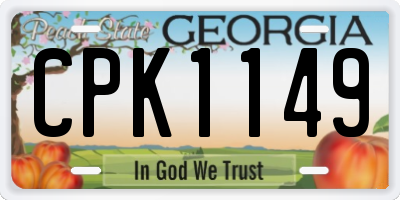 GA license plate CPK1149