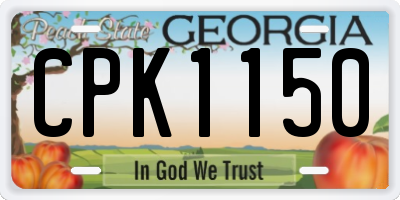 GA license plate CPK1150