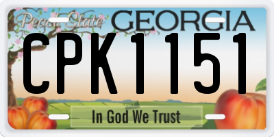GA license plate CPK1151