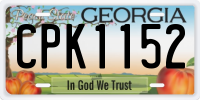 GA license plate CPK1152