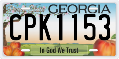 GA license plate CPK1153