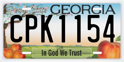 GA license plate CPK1154