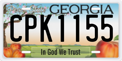 GA license plate CPK1155