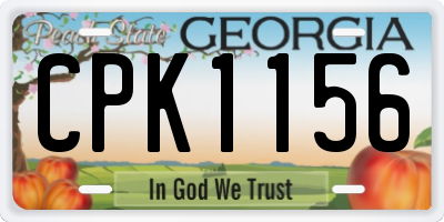 GA license plate CPK1156