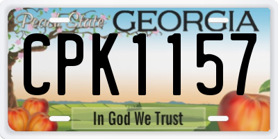 GA license plate CPK1157