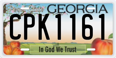 GA license plate CPK1161