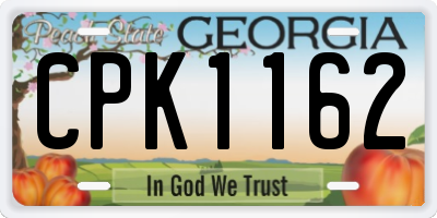 GA license plate CPK1162