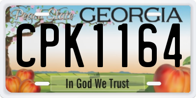 GA license plate CPK1164