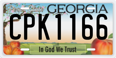 GA license plate CPK1166