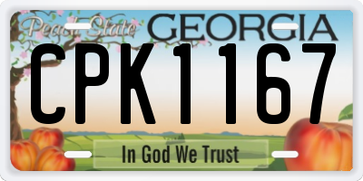 GA license plate CPK1167