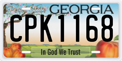 GA license plate CPK1168
