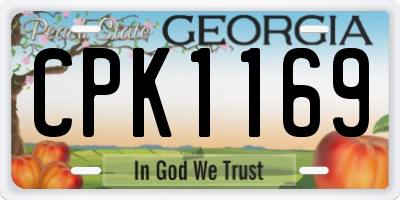 GA license plate CPK1169