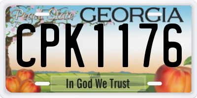 GA license plate CPK1176