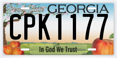 GA license plate CPK1177