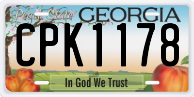GA license plate CPK1178