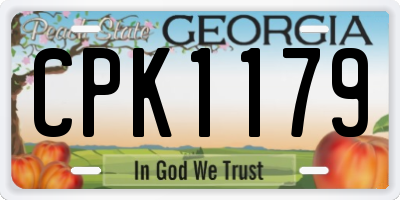 GA license plate CPK1179