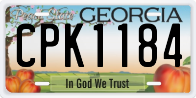 GA license plate CPK1184