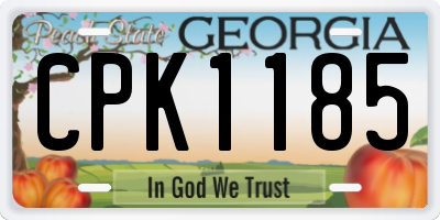 GA license plate CPK1185