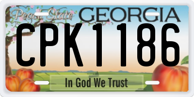 GA license plate CPK1186
